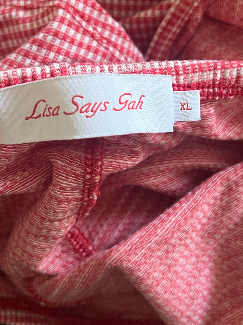 Lisa Says Gah Darcy Skort Shirt in Red Pomodoro Gingham XL - Picture 5 of 6
